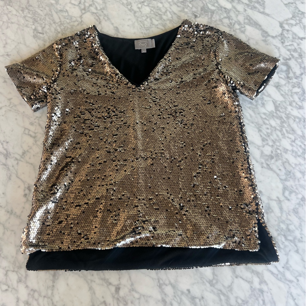 Sequin Blouse Champagne Color